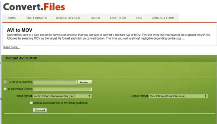 Convertfiles, unlike other rare irresponsive free online converters, is favourably recommended.