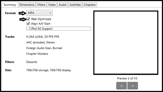 Web optimizing the video